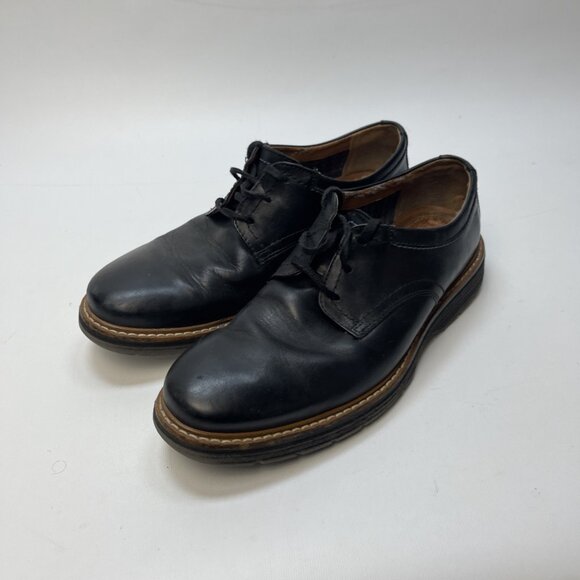 Clarks Black Leather Oxford Formal Dress Shoes Men Sz 8 US Dark Academia Preppy - Picture 4 of 14